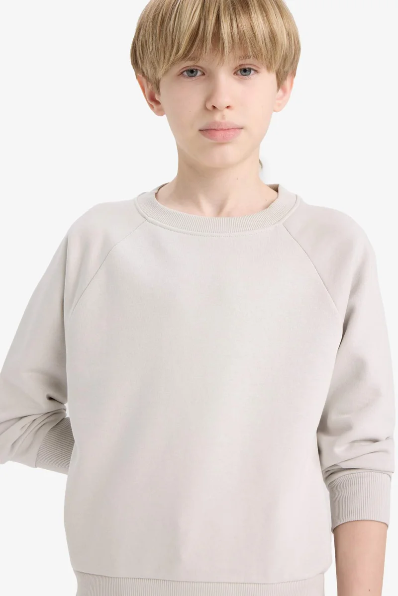 ديفاكتو Boy Basic Crew Neck Sweatshirt