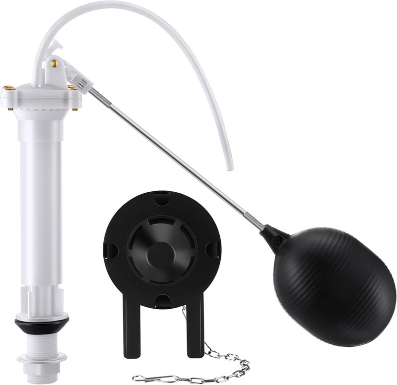 Dreyoo Universal Toilet Tank Repair Kit Compatible with Danco 80816, Toilet Repair Parts Fill Valve, Flapper, Rod, Float Replacement, Toilet Repair Kit for 8.5 Inch Tanks, Toilet Tank Flapper Replace - Image 1