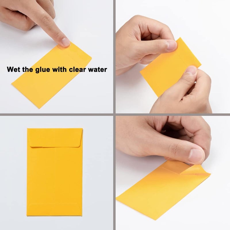 Homtable 200 Pieces Colorful Small Coin Envelopes Self-Adhesive Seed Envelopes Mini Parts Small Items Storage Packets Envelopes for Garden, Office or Wedding Gift (2.25×3.5 inch) - Image 3