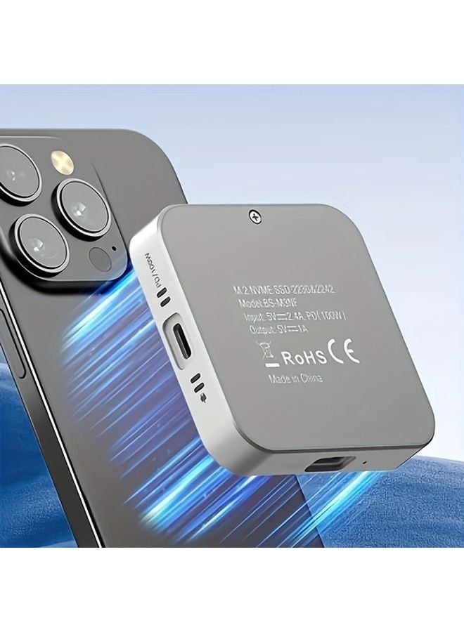 Magnetic Aluminum Alloy Hard Drive Enclosure 2TB Storage With Turbo Fan Cooling 10Gbps Data Transfer PD100W Fast Charging - Image 4