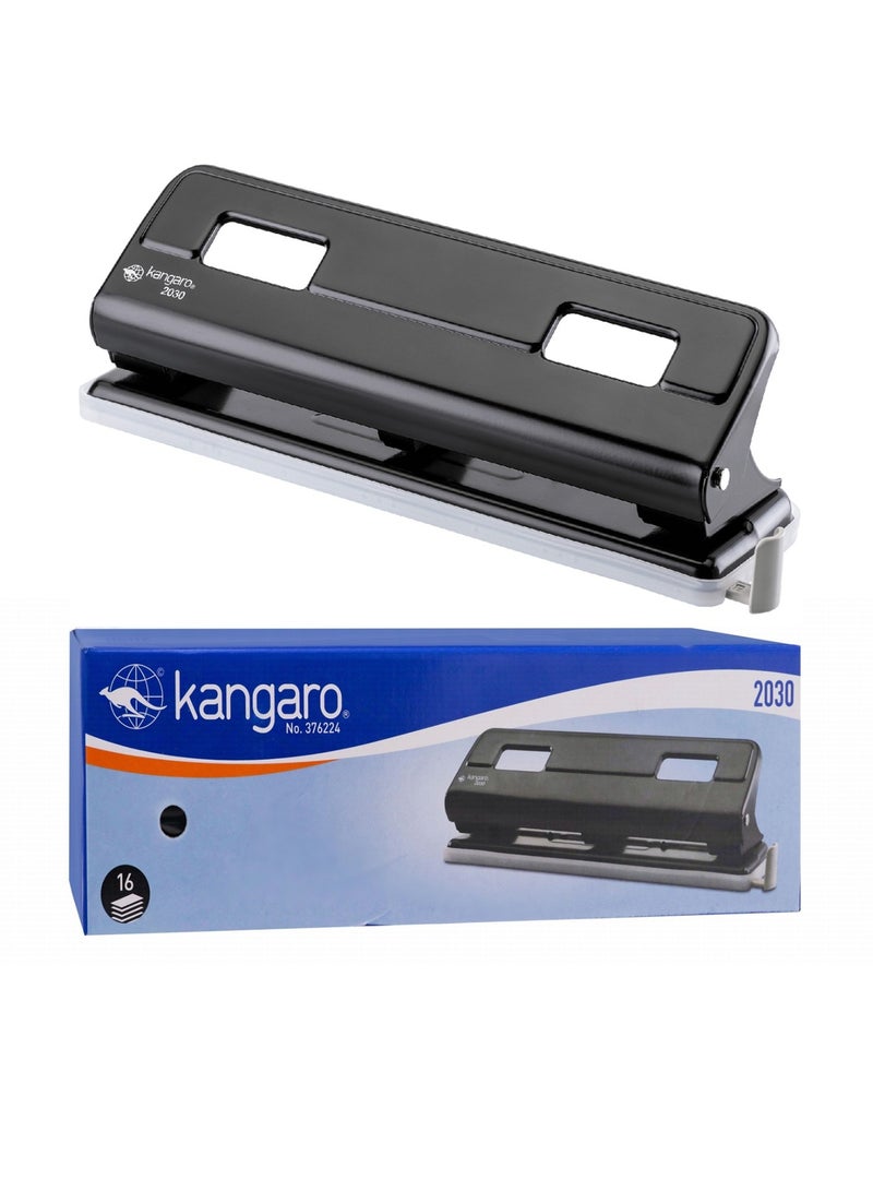 Kangaro مثقاب ورق بثلاثة ثقوب بسعة 16 ورقة بألوان متنوعة - Image 1