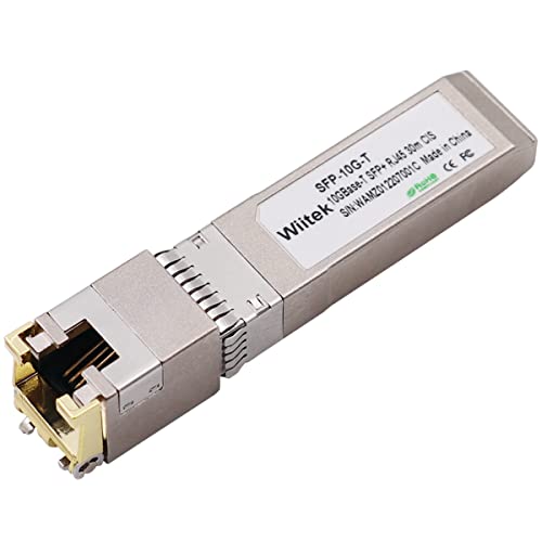 Wiitek 10Gb SFP+ to RJ45 Modules, 1.25G/2.5G/5G/10GBase-T Ethernet to SFP+ Transceiver Compatible for Cisco SFP-10G-T-X, Ubiquiti, Netgear AXM766, Mikrotik S+RJ10, Unifi (Cat 6a/7 or Better, 30-Meter) - Image 1