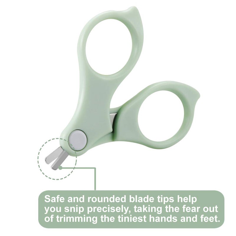 PandaEar Baby Nail Manicure Pedicure Grooming Care Kit (4 Pack)| Clippers Scissors File Tweezers | Newborn Infant Toddler Kids|1 Months Plus (Green) - Image 3