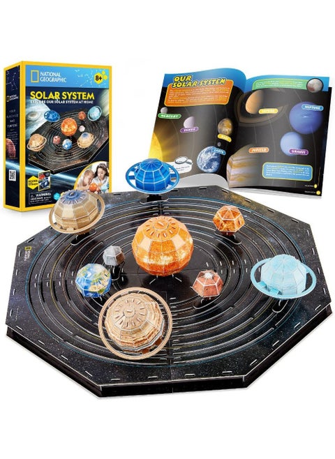 National Geographic 3D Solar System Puzzle - 173 Pieces | STEM Toy for Kids Ages 8+ | Build & Explore Planets, Fun Space Model, Perfect Gift for Young Astronomers and Science Enthusiasts