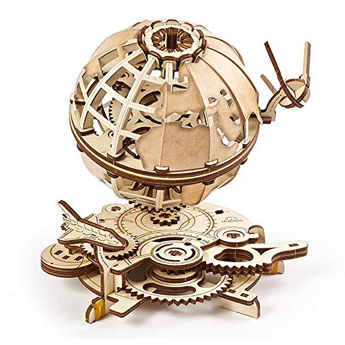 UGEARS Globe 3D Wooden Puzzles for Adults Wooden Model Kits for Adults Brain Teaser Puzzles Models for Adult to Build Mechanical Models Educational World Globes Puzzle Hobby Set - Image 1