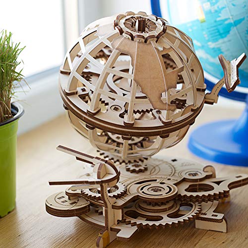 UGEARS Globe 3D Wooden Puzzles for Adults Wooden Model Kits for Adults Brain Teaser Puzzles Models for Adult to Build Mechanical Models Educational World Globes Puzzle Hobby Set - Image 5