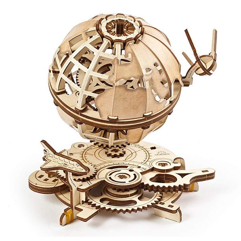 UGEARS Globe 3D Wooden Puzzles for Adults Wooden Model Kits for Adults Brain Teaser Puzzles Models for Adult to Build Mechanical Models Educational World Globes Puzzle Hobby Set - Image 4