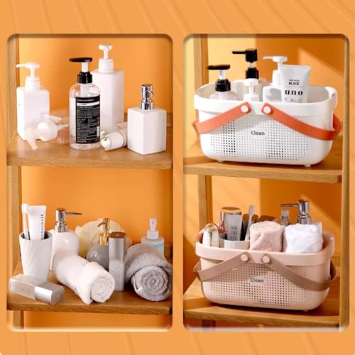 LAIGOO Plastic Shower Caddy Basket, Large Bathroom Caddy Organizer with Handles, Portable Storage Basket Tote for College Dorm Essentials, Bathroom, Gym, Travel, Camping, Makeup Organizer, Pink - Image 5