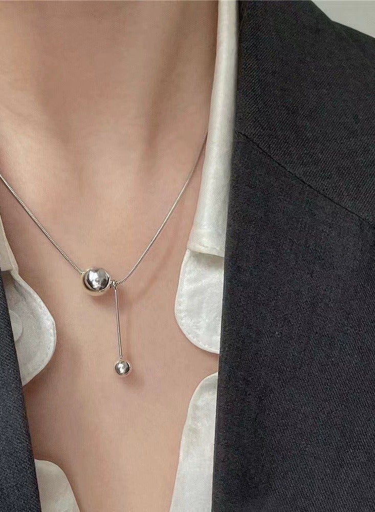 Goolsky قلادة سلسلة الثعبان كروية مع خرزات للنساء - فاخرة قابلة للتعديل، مجوهرات فريدة أنيقة - Image 2