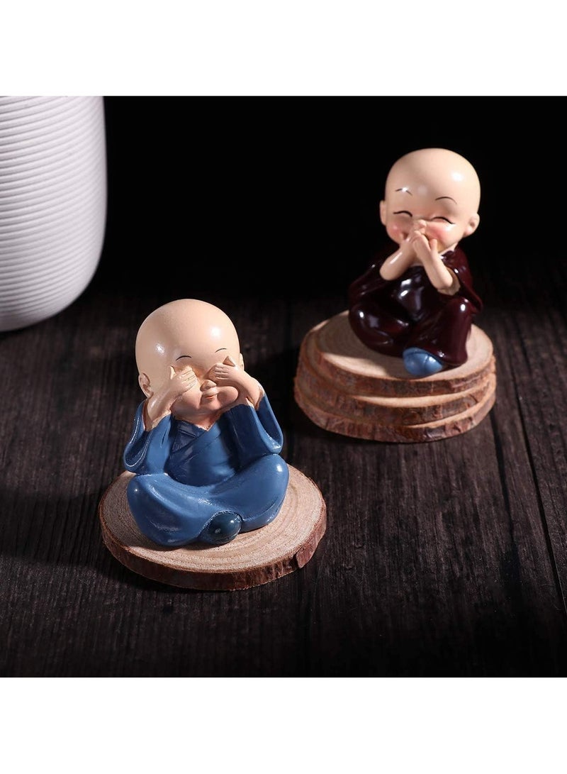 general 4 Piece Cute Mini Monk Plastic Set for Car Dashboard Interior Desktop, Small Monk Statue and Interior Decoration - Image 4