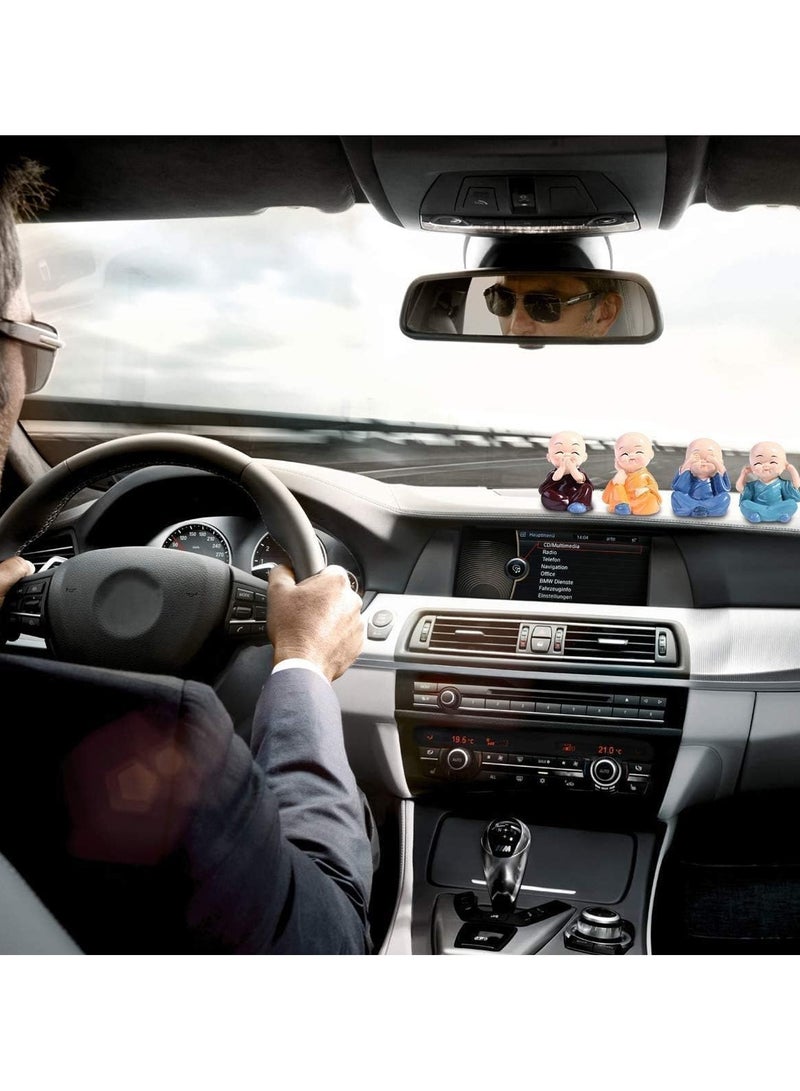 general 4 Piece Cute Mini Monk Plastic Set for Car Dashboard Interior Desktop, Small Monk Statue and Interior Decoration - Image 5