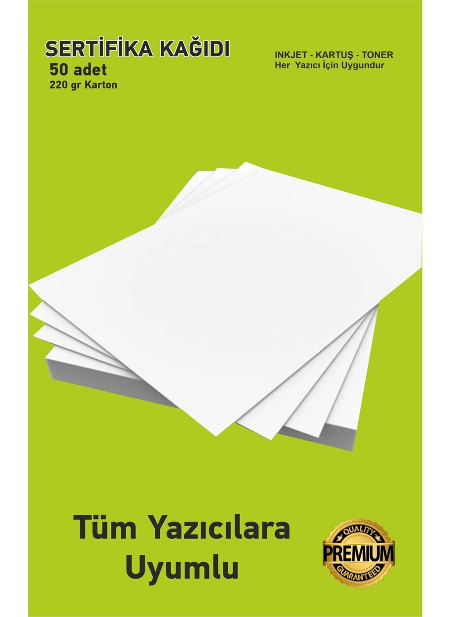 HSN Suitable for all printers with cartridge ink 50 pieces of thick certificate paper etc. 220 gr  - Image 1