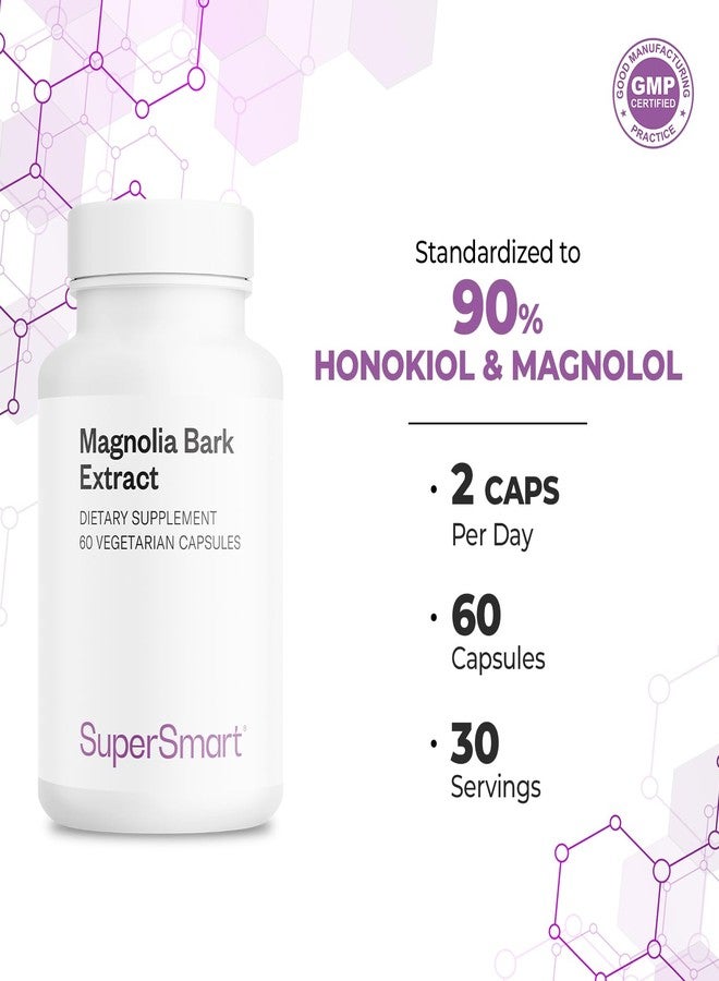 Supersmart - Magnolia Bark Extract (Max Strength) 300mg per Day - 90% Honokiol & Magnolol - Magnolia Bark Supplement | Non-GMO & Gluten Free - 60 Vegetarian Capsules - Image 3