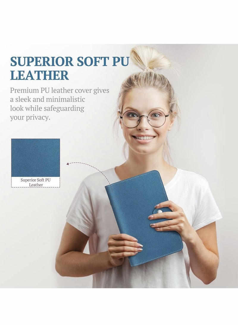 Excefore A6 Budget Binder, PU Leather Cover with 12PCS A6 Binder Pockets Loose Leaf Bags 6 Ring Binder Cash Zipper Pouches & Label Stickers Refillable Budget Envelopes System (Shimmering Blue)  - Image 3
