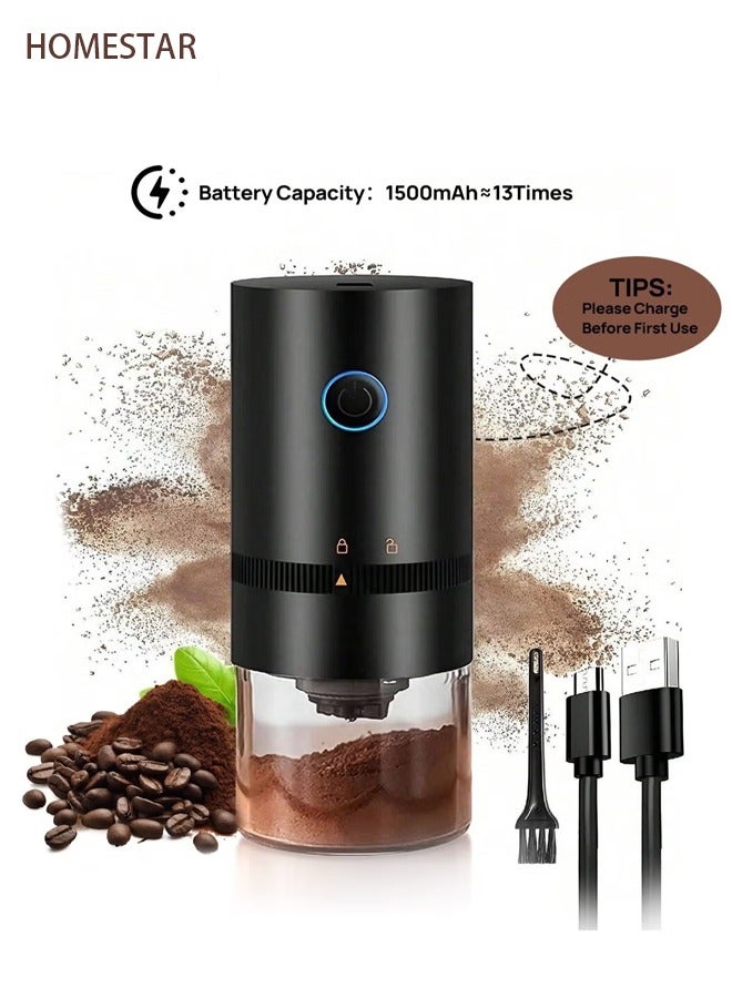 هومستر قهوة بروتيل، كهربائية صغيرة لاسلكية، مع إعدادات طحن متعددة، حبوب القهوة المحمولة أوتوماتيكية للتخييم بالتنقيط الإسبريسو صب فوق الصحافة الفرنسية USB - Image 1