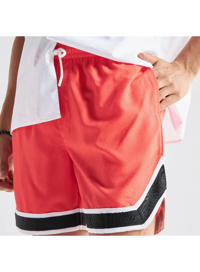 Splash FAV Tape Detail Basketball Shorts with Drawstring Closure and Pockets