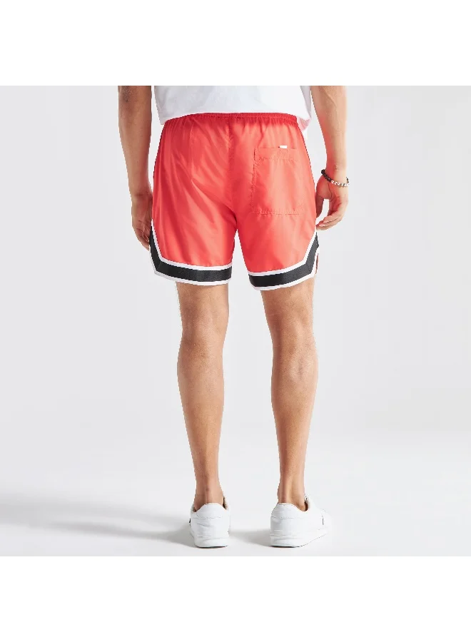 Splash FAV Tape Detail Basketball Shorts with Drawstring Closure and Pockets
