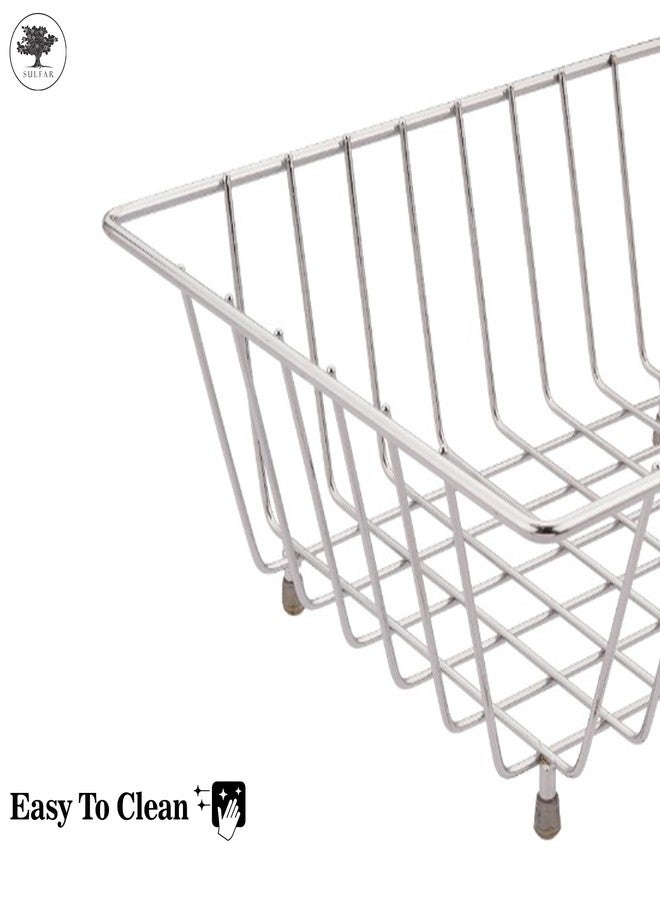 Sulfar Stainless Steel Square Fruit/Vegetable Basket for Dining Table Fruits Washing Basket - Image 5