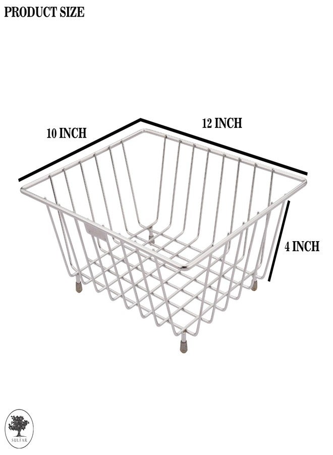 Sulfar Stainless Steel Square Fruit/Vegetable Basket for Dining Table Fruits Washing Basket - Image 2