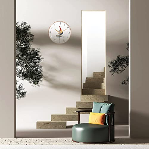 TEKCOOL Wall Clock 12" Silent Quartz Decorative Wall Clock Non-Ticking Classic Digital Clock Battery Operated Round Easy to Read Handheld Complete Home/Kitchen/Bedroom(401)' - Image 2