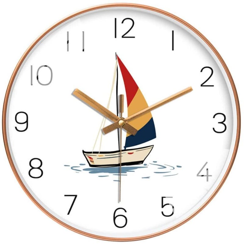 TEKCOOL Wall Clock 12" Silent Quartz Decorative Wall Clock Non-Ticking Classic Digital Clock Battery Operated Round Easy to Read Handheld Complete Home/Kitchen/Bedroom(401)' - Image 4