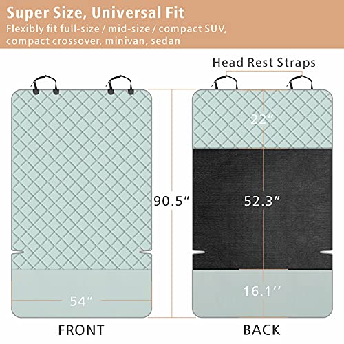 F-color SUV Cargo Liner for Dogs, Water Resistant Pet Cargo Cover Dog Seat Cover Mat for SUVs Sedans Vans with Bumper Flap Protector, Non-Slip, Large Size Universal Fit, Grey - Image 2
