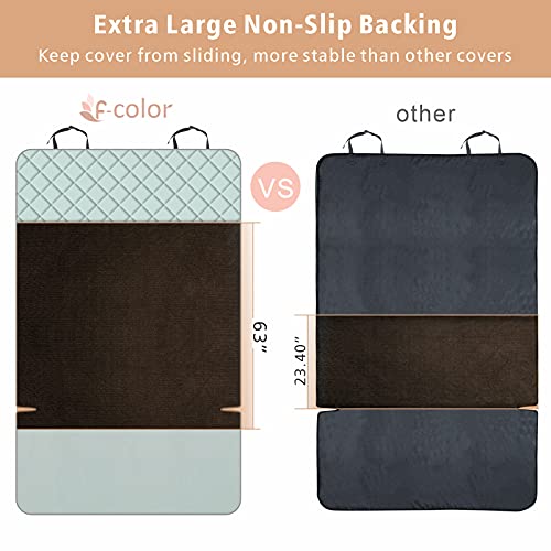F-color SUV Cargo Liner for Dogs, Water Resistant Pet Cargo Cover Dog Seat Cover Mat for SUVs Sedans Vans with Bumper Flap Protector, Non-Slip, Large Size Universal Fit, Grey - Image 3