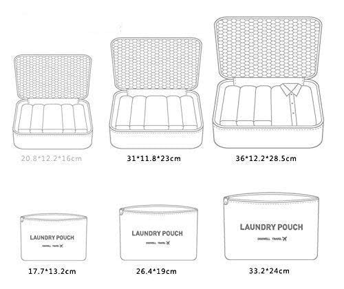 REDCAMEL 6 in 1 Polyester Secret Pouch Travel Bag Packing Cubes Laundry Bag with Undergarments Cloth Storage Organizer Travelling SetSuitcase Cloth Cube Bag - Image 3