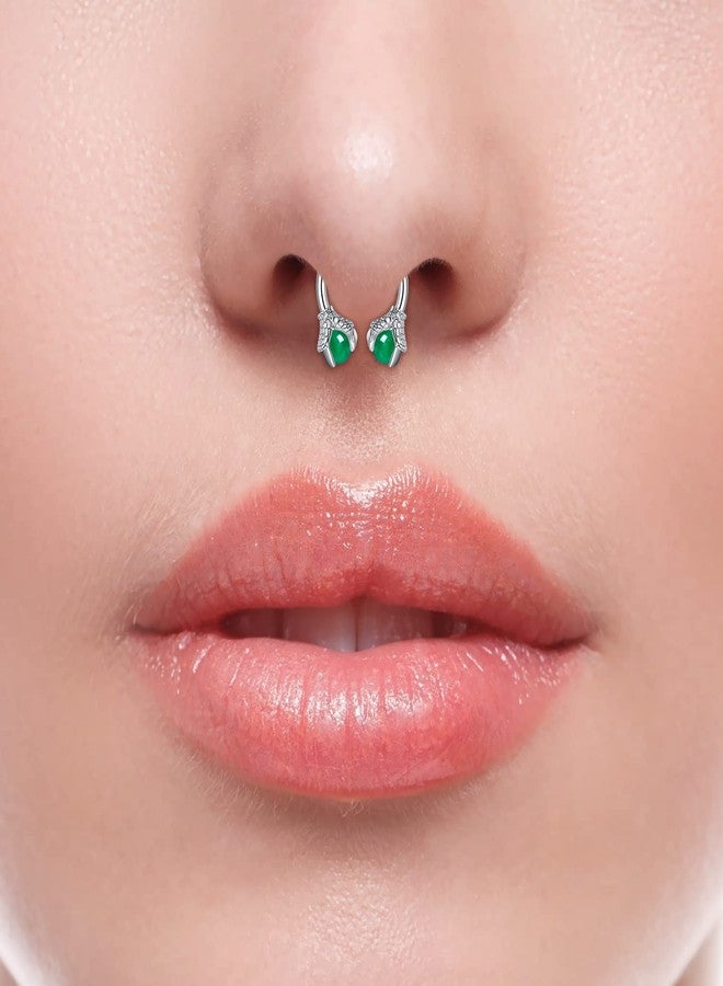FECTAS 16pcs Septum Rings 16G Septum Jewelry Surgical Steel Horseshoe Hoop Helix Daith Tragus Lip Nose Piercing Retainer for Women Men Blue Green - Image 4