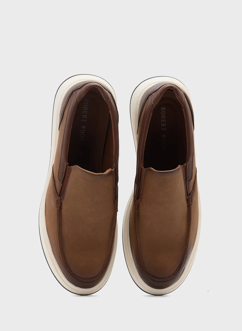 Robert Wood Casual Nubuck Slip Ons
