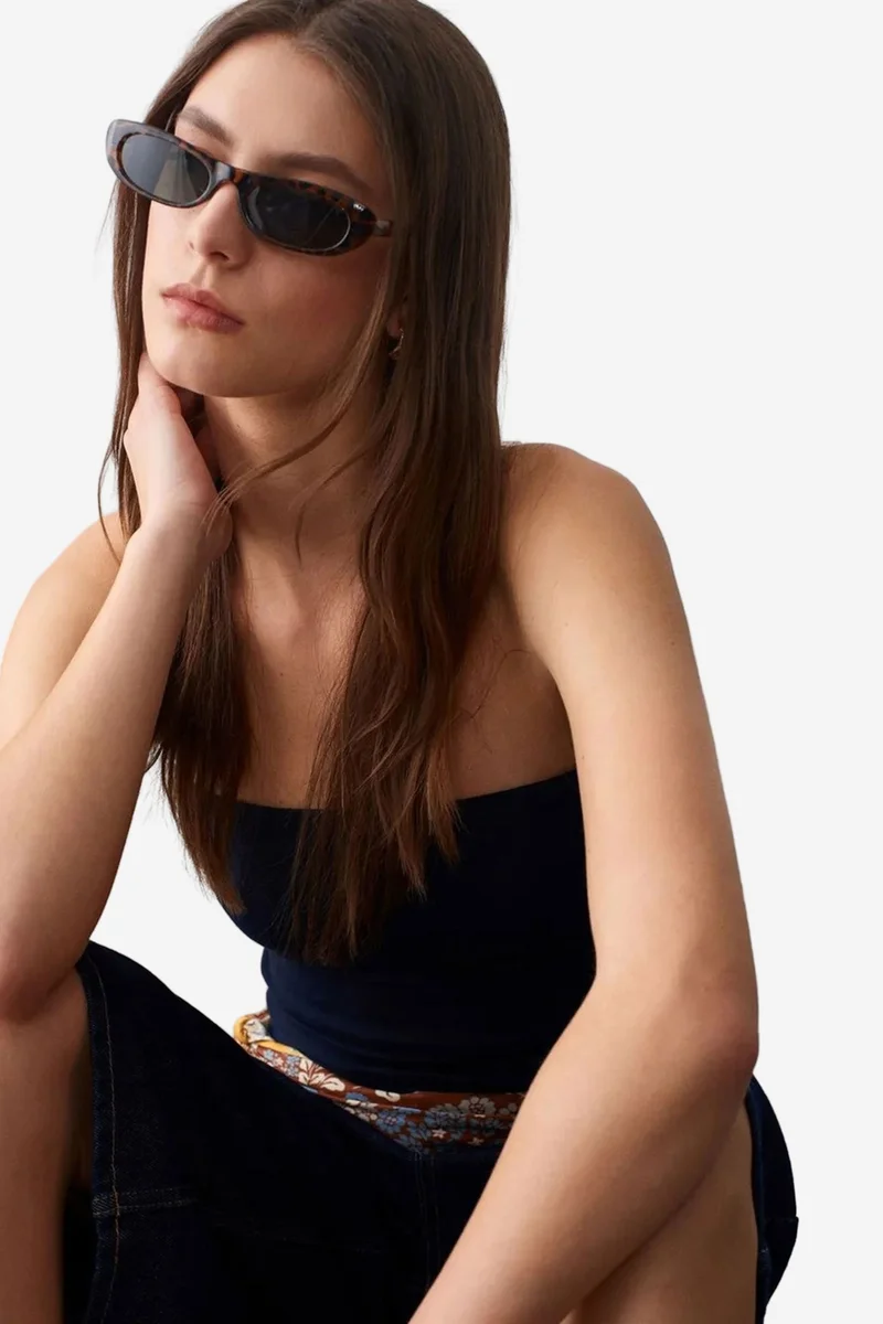 DILVIN Strapless Bodycon Bandeau Blouse