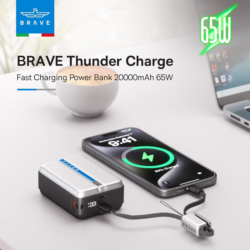 بريف باور بانك BRAVE 65 وات 20000 مللي أمبير | شاحن محمول سريع مع شاشة LED - Image 5