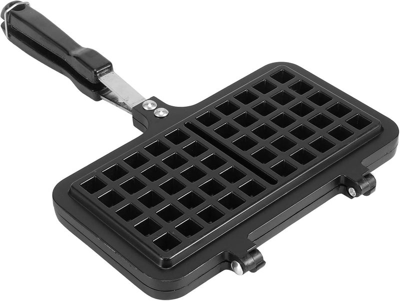 DR Mall Dual Head NonStick Aluminium Waffle Maker Stovetop Waffle Maker Pan with Long Handle Press Plate Waffle Maker Mould Waffle Baking Pan Bakeware for Snacks Breakfast DoubleSide Cooking Pan - Image 1
