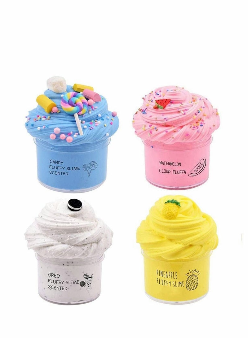 KASTWAVE Slime Kit, Super Soft & Non-Sticky, Stress Relief Toy Scented Sludge Toy for Kids Education, Party Favor, Gift and Birthday (Food Butter Slime 4 Pack 100ml*4) - Image 1