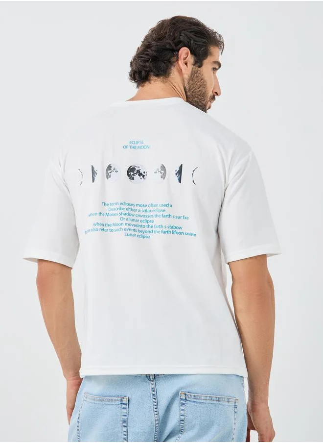 ستايلي Styli Graphic Print Round Neck Oversized T-Shirt