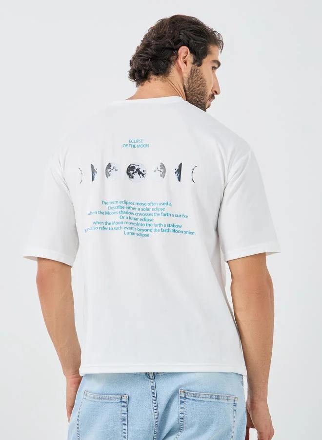 Styli Graphic Print Round Neck Oversized T-Shirt