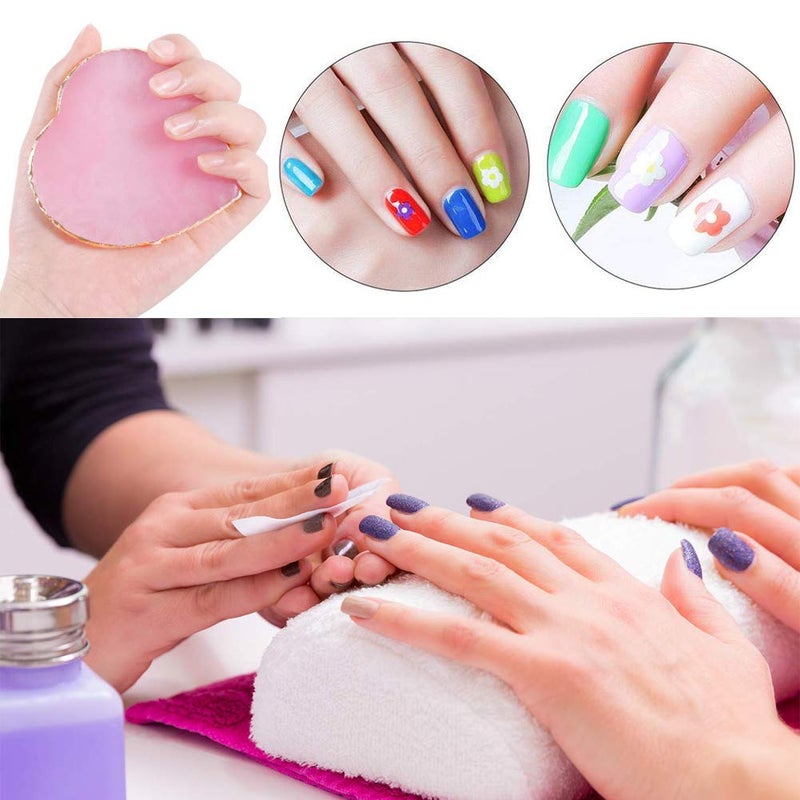 SUKPSY Resin Nail Art Plate Palette,Makeup Palettes,Gel Polish Color Mixing Plate Drawing Painting Color Palette,Golden Edge Heart Shaped Nail Art Display Holder - Image 3