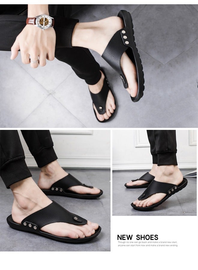 Men's Stylish EVA Flip Flop Sandals - Men's Casual Flat Sandals - Soft And Comfortable Flip Flops Perfect For Keeping Feet Cool Size 42 - Indoor And Outdoor Beach Fashion Essentials  - Image 3