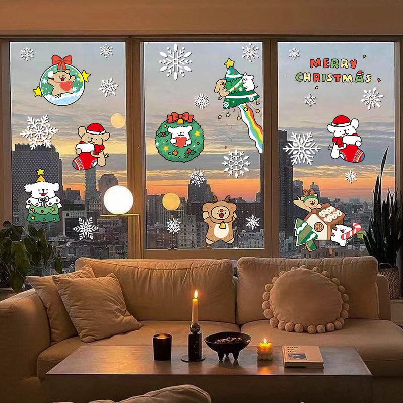 2026 New Year And Christmas Window Grilles Electrostatic Glass Window Decoration Stickers Uv Stickers Layout Window Stickers Door Stickers Wall Stickers - Image 2