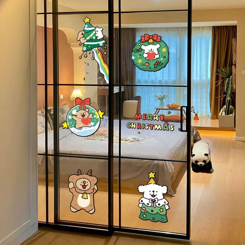 2026 New Year And Christmas Window Grilles Electrostatic Glass Window Decoration Stickers Uv Stickers Layout Window Stickers Door Stickers Wall Stickers - Image 4