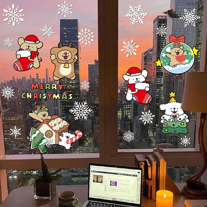 2026 New Year And Christmas Window Grilles Electrostatic Glass Window Decoration Stickers Uv Stickers Layout Window Stickers Door Stickers Wall Stickers - Image 3