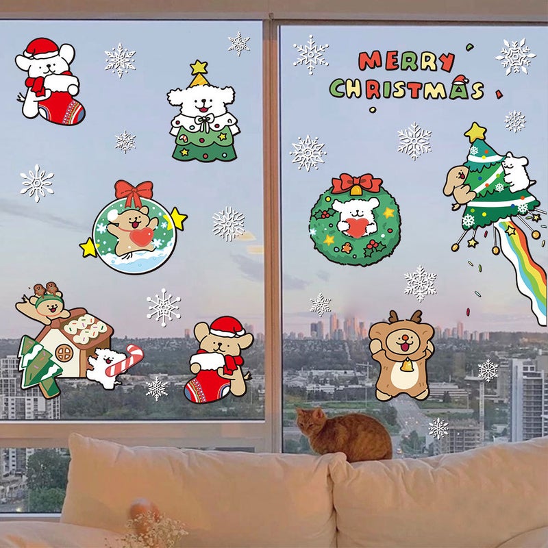 2026 New Year And Christmas Window Grilles Electrostatic Glass Window Decoration Stickers Uv Stickers Layout Window Stickers Door Stickers Wall Stickers - Image 5