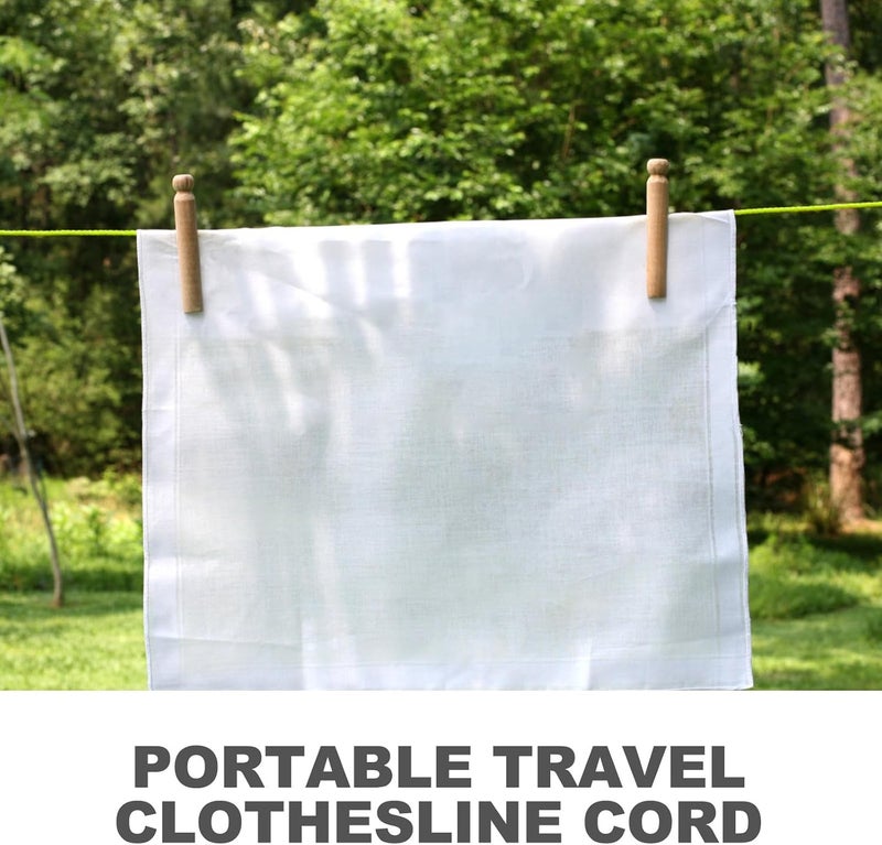 Portable Travel Clothesline with Hooks Lightweight Camping Laundry Drying Rope for Indoor and Outdoor Use Flexible Wear-Resistant Cord for Hiking Cruise Hotel Backyard Bathroom - Image 3