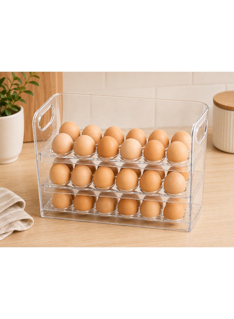 3-Tier Clear Acrylic Egg Holder – Kitchen Egg Storage and Organizer Rack - Image 2