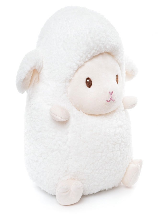 WEIGEDU Cute Sheep Plush Toy - 14” Soft Stuffed Animal Pillow - Kawaii Lamb Plushie for Kids & Adults - Huggable Plush Cushion for Bed, Sofa, Travel, Nursery - White - Image 1