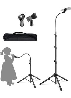 Boom Microphone Stand - Gooseneck Tripod Design Adjustable Height 3'- 6' with Mic Clips Microphone Stand for Singing - pzsku/ZF89E97453F30F6BF54AAZ/45/_/1723541237/dc8e9b47-773c-45dd-b9a9-b24cf9fa71bc