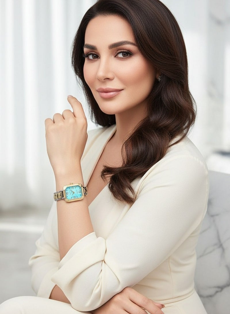 ساعة يد نسائية ذهبية فاخرة مصنوعة من الاستانلس 316 المقاوم للصدأ - Image 1