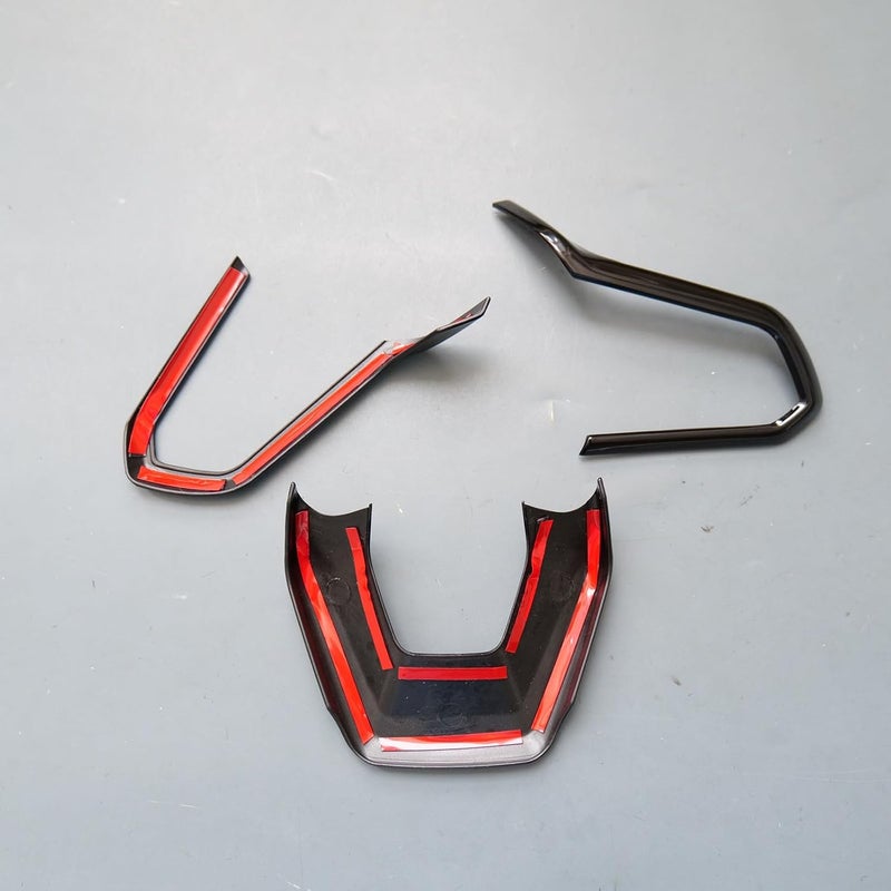 ZiWen إكسسوارات غطاء عجلة القيادة من Interior Trims لسيارات Chevy Equinox EV و Suburban و Tahoe و Traverse و Blazer EV 2025 2026 (أسود لامع) - Image 4