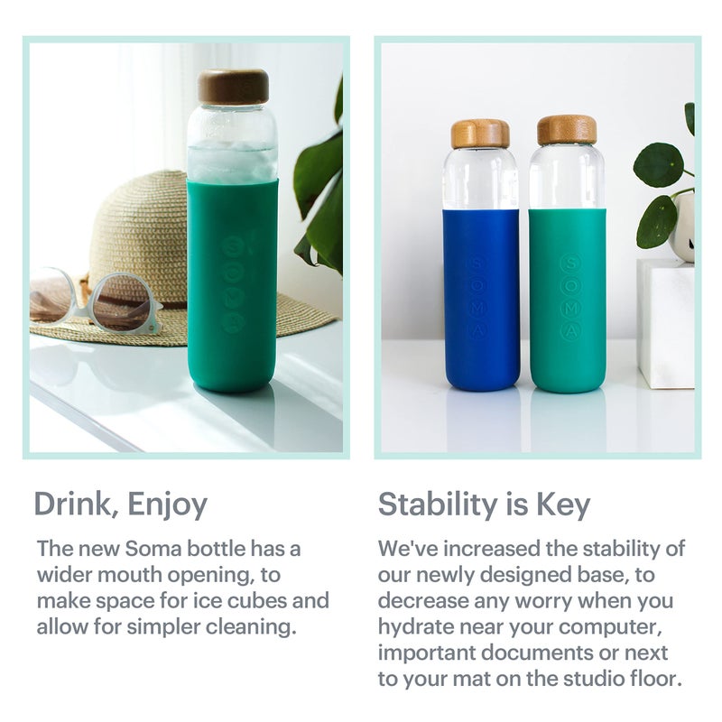 Soma Full Circle Home V.2 17 oz. Glass Water Bottle - Emerald - Image 5