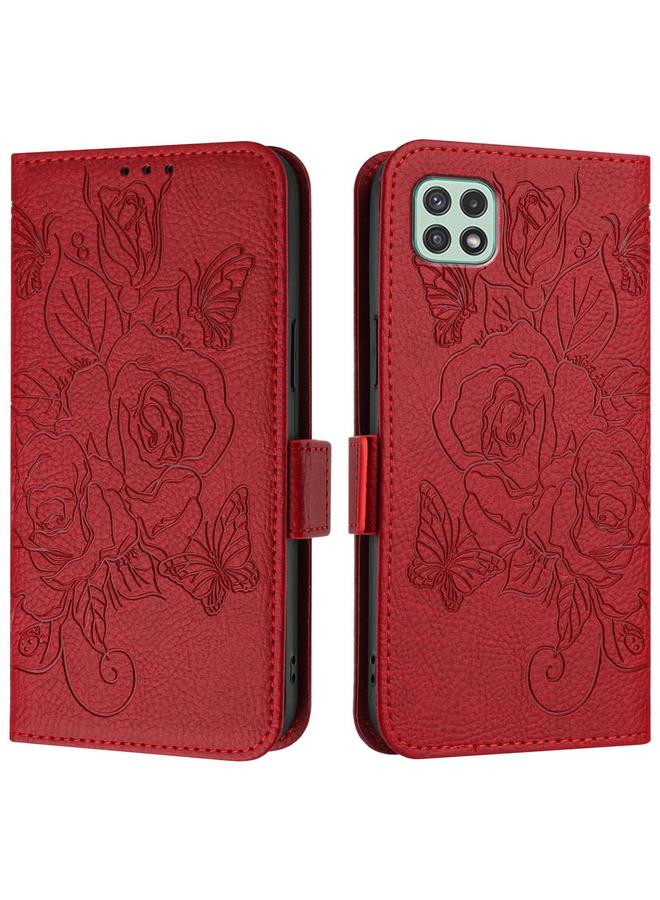 اس-توب جراب لهاتف Samsung Galaxy A22 5G / A22s 5G / F42 جراب هاتف جلدي مضاد للسرقة منقوش باللون الوردي بتقنية RFID - Image 2